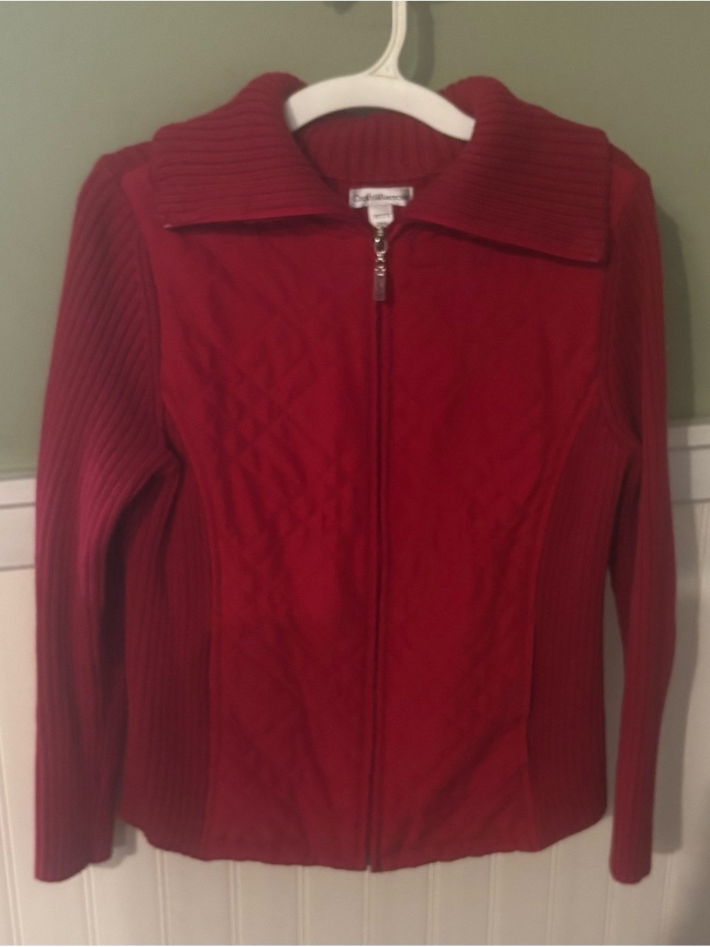 croft & barrow Red Zip-Front Women's Jean Jacket